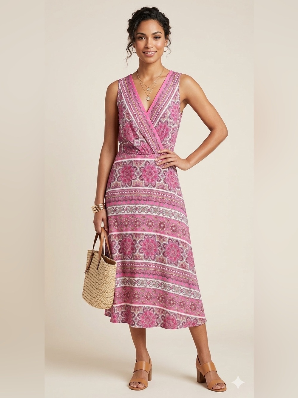 Tommy Hilfiger Bandana-Print Boho Dress Paisley Medallion Resortcore Retro 2